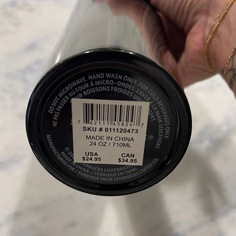 Starbucks Matte Black ombre Green 24oz Tumbler Cup w Straw